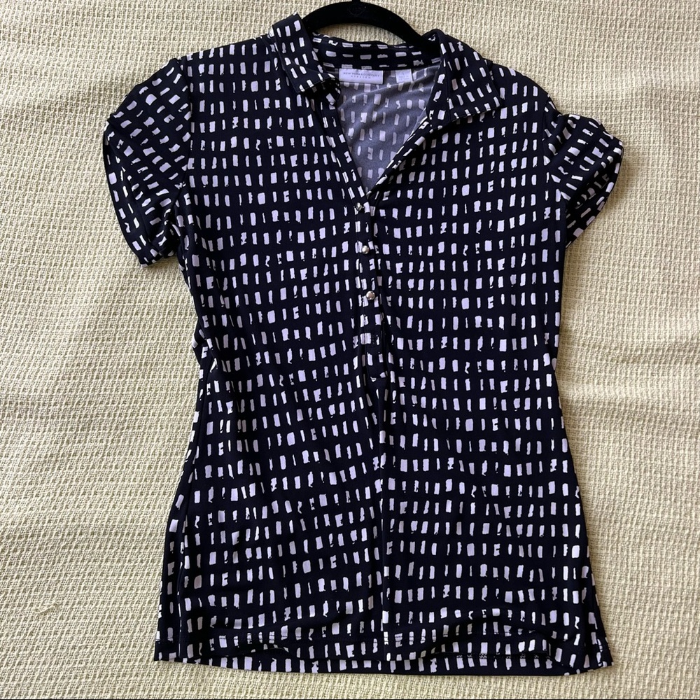 Black and white polo shirt
